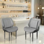 Modern Armless Leisure Chairs Microfiber Silicone Leather Dining Table Chairs
