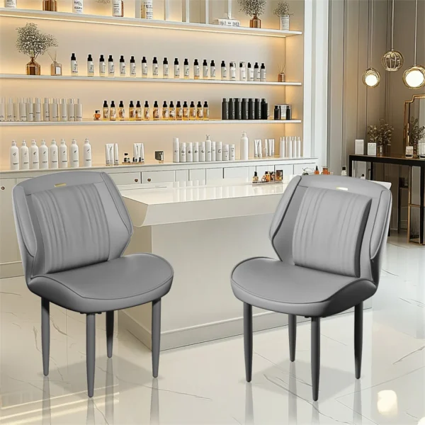 Modern Armless Leisure Chairs Microfiber Silicone Leather Dining Table Chairs