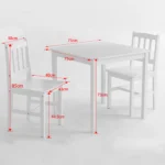 Direct Classic Solid Wooden Dining Table and 2 Chairs Set Kitchen Home - Image 6