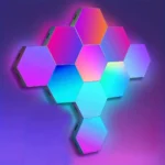 RGB LED Hexagon Light Bluetooth Honeycomb Wall Lamp Remote Control Night Light for Computer Game Room