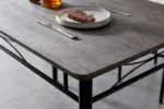 mcc direct Dining Table and Chairs Set Metal Wood Effect Table Dining Set 4 Chairs Silvia - Image 3
