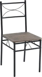 mcc direct Dining Table and Chairs Set Metal Wood Effect Table Dining Set 4 Chairs Silvia - Image 5