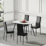 Extendable Dining Table, 120-160 Marble Effect Oval Kitchen Table for Dining Room,Kitchen - Image 5