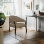 Set of 2 Accent Dining Chairs Upholstered Seat Microfiber Leather Kitchen Room Chairs Leisure Chairs - Image 2