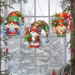 3Pcs Acrylic Christmas Goblin Diamond Painting Decor Rhinestone Diamond Art Pendants - Image 4