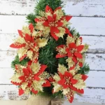 5pcs Xmas Tree Flower Decor 14cm Artificial Flower Heads Wedding Christmas Faux Flowers - Image 6