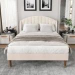 Upholstered Bed,Double Bed-4ft6,with Slatted Frame and Headboard, Youth Bed - Image 2