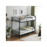 Twin Bunk Bed with Ladder for Kids, Black Finish - Image 2
