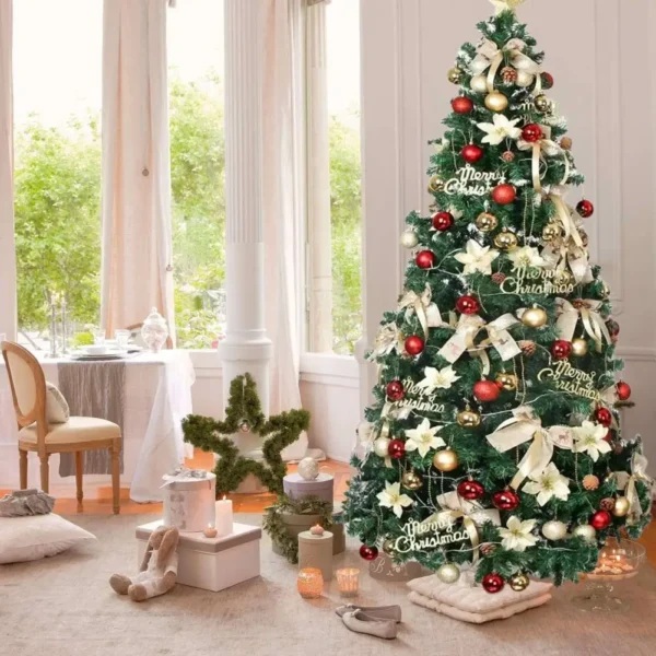 5FT Artificial Christmas Tree with Iron Base Christmas Holiday Pencil Tree with Thick Branch