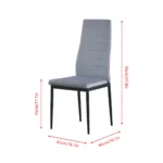 Set of 2/4/6 Dining Chairs PU Leather/Velvet High Back With Metal Legs For Dining Room - Image 5