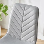 5Pcs Round Dining Table and Chairs Set 4 for Dining Room, Glass Dining Table with 4 Velvet Chairs - Image 3