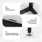 Dining Table, Marble Effect Dining Table with Black Metal Legs Kitchen Table,Modern Dining Tables - Image 4