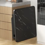 Premium Black Marble Texture Square Folding Coffee Table, Kitchen Dining Table with Metal Frame - Image 3