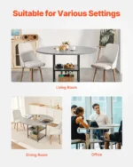 Round Dining Table Wood Table for 2-4 Person Modern Circle Dinner Furniture for Home Kitchen - Image 6