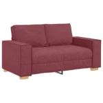 Wine Red Fabric 3 Piece Sofa Set with Cushions Comfortable Modern Living Room Furniture - Image 5