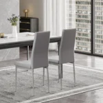 Dining Table and Chairs Set Square Dining Table with Faux Leather Chairs for Dining Room Kitchen Home - Image 5