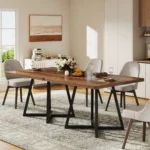 Square Dining Table for 4, Industrial Dinner Table, Wood Kitchen Table for Dining Room - Image 3