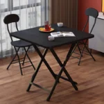 Modern wooden folding dining table multifunctional square dining table telescopic table metal table legs - Image 2
