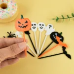 20/50Pcs Halloween Toothpicks DIY Cupcake Topper Pumpkin Ghost Dessert Fruit Picks Sticks - Image 4