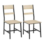 2/4PCS Industrial Wooden Dining Chair Ergonomic High Back Metal Leg Sturdy chairs - Image 2
