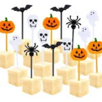 20/50Pcs Halloween Toothpicks DIY Cupcake Topper Pumpkin Ghost Dessert Fruit Picks Sticks