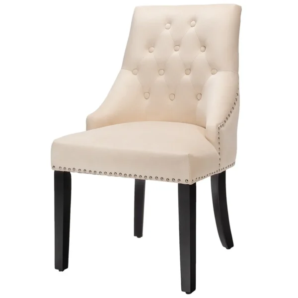 Modern Button-Tufted Dining Chair Upholstered Side Chair with Nail head Trim