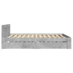 Modern Bed Frame with Integrated Headboard 140x200cm Concrete Grey - Image 6