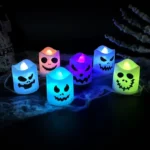6pcs Halloween Led Ghost Pumpkin Candle Light Glowing Lamp Halloween Party Home Bar Decoration - Image 3