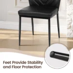 Dining Chairs Set of 4 Modern PU Dining Room Chairs with Leaf Accented Back Padded Kitchen Chair for Dining Room - Image 5