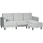 Upholstered Sofa Bed Reversible Sectional Sofa Set Velvet-Touch Sleeper - Image 2