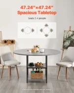 Round Dining Table Wood Table for 2-4 Person Modern Circle Dinner Furniture for Home Kitchen - Image 4