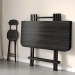 Modern wooden folding dining table multifunctional square dining table telescopic table metal table legs - Image 6