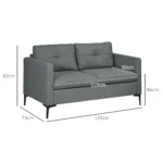 Modern Loveseat Sofa Upholstered 2 Seater Settee for Living Room Bedroom - Image 3