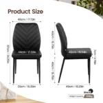 Dining Chairs Set of 4 Modern PU Dining Room Chairs with Leaf Accented Back Padded Kitchen Chair for Dining Room - Image 2
