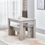 3Pcs Dining Table Set for Small Space, Modern Wooden Dining Table Set - Image 4