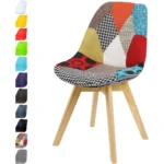Dining Chairs Set of 2, Multicolour Counter Corner Bedroom Dressing Chairs with Backrest - Image 3