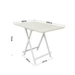 White Folding Wooden Dining Table for Living Room Garden Kitchen Bedroom - Image 6
