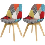 Dining Chairs Set of 2, Multicolour Counter Corner Bedroom Dressing Chairs with Backrest