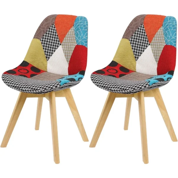 Dining Chairs Set of 2, Multicolour Counter Corner Bedroom Dressing Chairs with Backrest