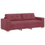 Stylish Wine Red 2 Piece Sofa Set with Soft Cushions Cozy Living Room Furniture - Image 5