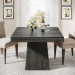 Square Dining Table for 4, 31.5-Inch Kitchen Table Small Dinner Table  Dining Room