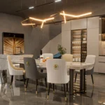 2-Piece Luxury Upholstered Dining Chairs High Tufted Back Lion Head Pull Ring Microfiber Leather Kitchen Chairs - Image 6