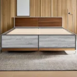 Grey Sonoma King Size Bed Frame 150x200 cm - Mattress Not Included