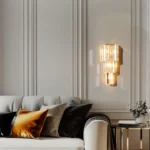 Modern Crystal Wall Lamp 3-Layer Wall Crystal Sconce Light E14 Led Corn Lights - Image 4