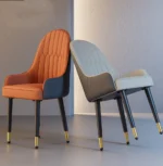 PU Leather Dining Chairs with Arms Modern Kitchen Dining Room Chairs