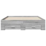 Elegant Grey Sonoma Double Bed Frame with Storage Drawers Modern Design without Mattress - Image 4
