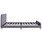 Modern Bed Frame No Mattress Light Grey Fabric 150x200cm King Size - Image 4