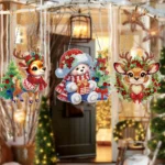 3Pcs Acrylic Christmas Goblin Diamond Painting Decor Rhinestone Diamond Art Pendants - Image 2