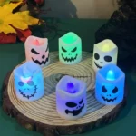 6pcs Halloween Led Ghost Pumpkin Candle Light Glowing Lamp Halloween Party Home Bar Decoration - Image 4
