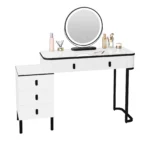 Dressing Table with LED Lighting Mobile Mirror Vanity Flexible Assembly Makeup Table - Image 2